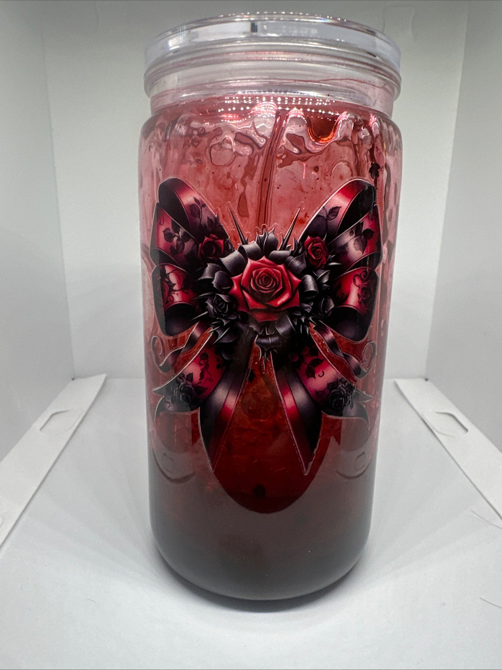 Red Rose Snowglobe tumbler